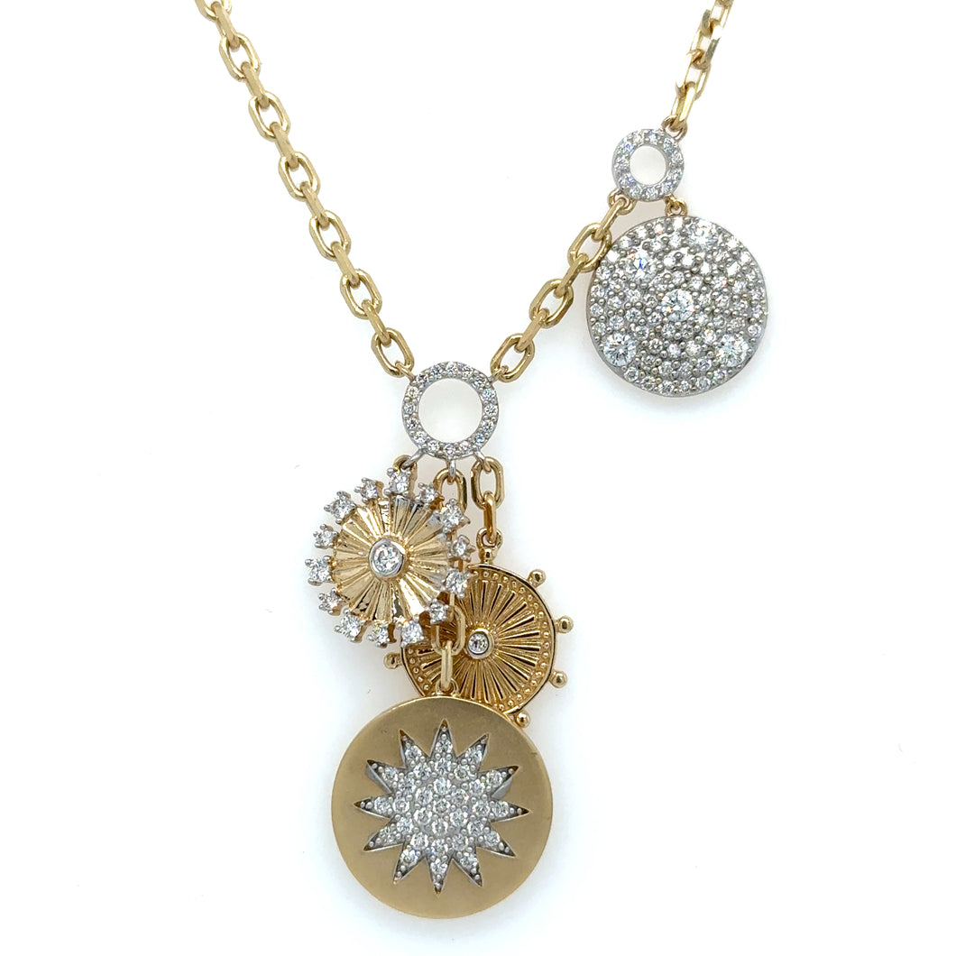 Multi Medallion Charm Necklace