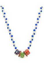 Load image into Gallery viewer, Blue Enamel Beaded Necklace