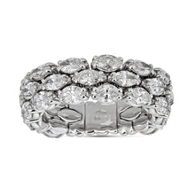 Load image into Gallery viewer, Triple Row Stretch Ring with Marquise Diamonds