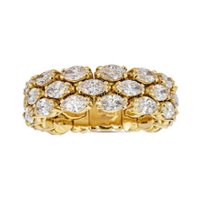 Load image into Gallery viewer, Triple Row Stretch Ring with Marquise Diamonds