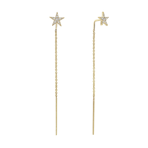 Diamond Star Dangle Earrings