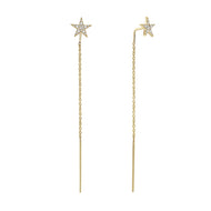 Diamond Star Dangle Earrings