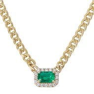 Chunky Chain Emerald Pendant