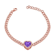Load image into Gallery viewer, Hearts &amp; Love Amethyst Bracelet