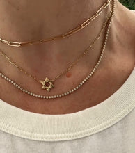 Load image into Gallery viewer, Paperclip Star of David Necklace