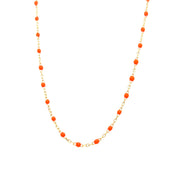 Orange Round Beaded Necklace