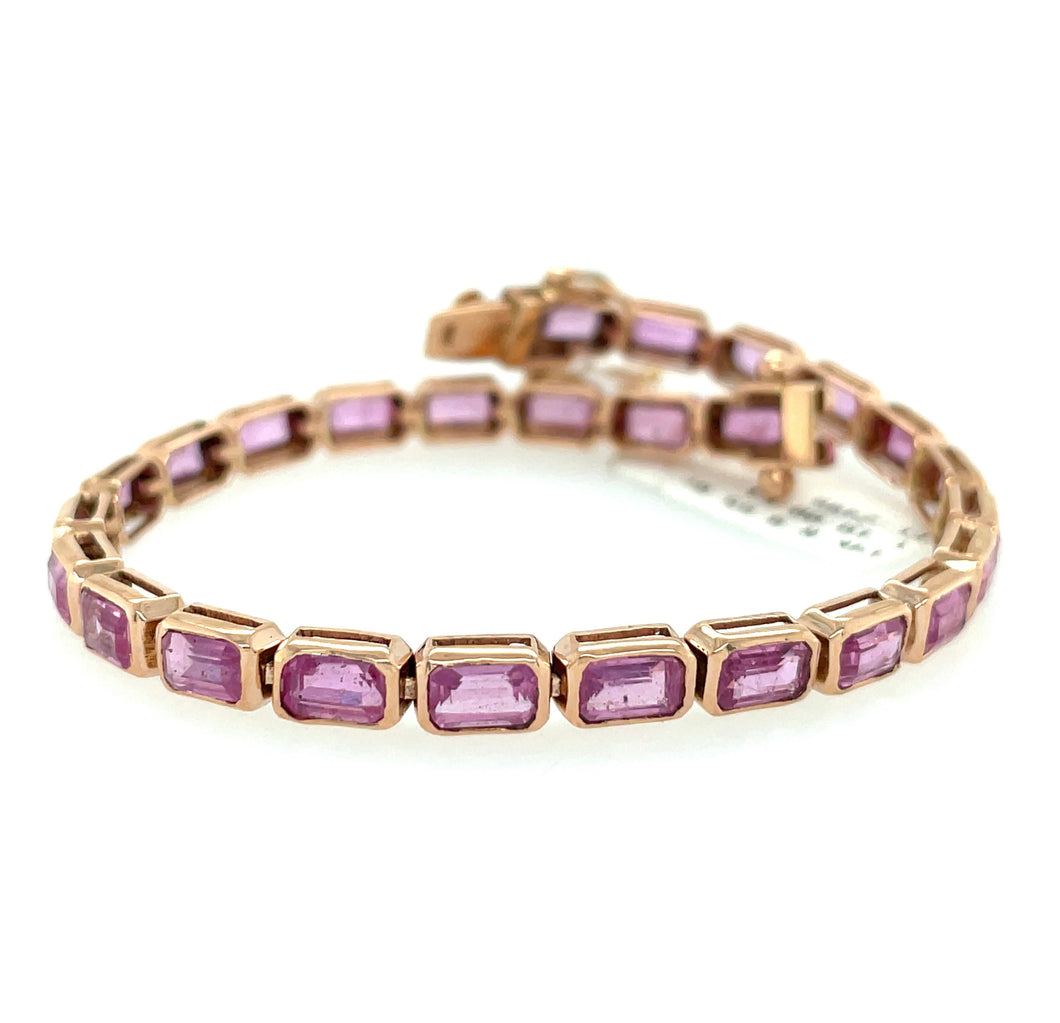 Pink Sapphire Bezel Bracelet