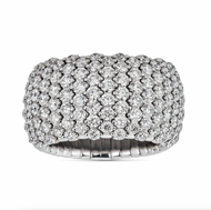 Half Set Diamond Domed Wide Stretch Ring