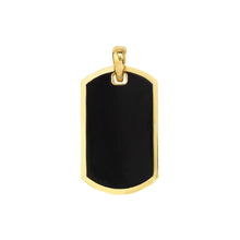 Load image into Gallery viewer, Fancy Black Enamel Dog Tag with Border Pendant