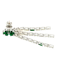 Load image into Gallery viewer, Emerald Flower Drop Earrings