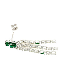 Load image into Gallery viewer, Emerald Flower Drop Earrings