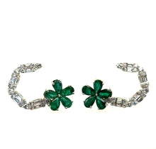 Load image into Gallery viewer, Important Emerald Flower Earrings