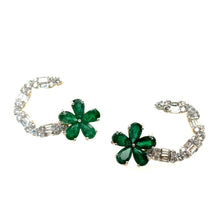 Load image into Gallery viewer, Important Emerald Flower Earrings