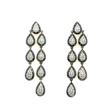 Load image into Gallery viewer, Black Rhodium Pear Shape Earrings