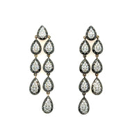 Black Rhodium Pear Shape Earrings