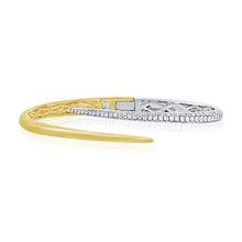 Load image into Gallery viewer, Two-Tone Gold and Diamond Cuff Bracelet