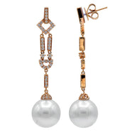 18K Rose Gold Freshwater Pearl Earrings 84RD