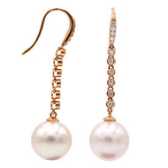 18K Rose Gold Freshwater Pearl Earrings 22RD