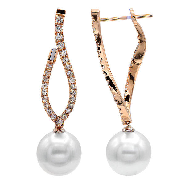 18K Rose Gold Freshwater Pearl Earrings 50RD