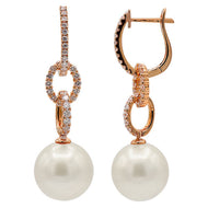 18K Rose Gold Freshwater Pearl Earrings 68RD