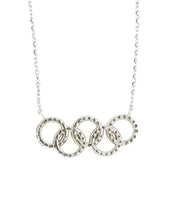 Load image into Gallery viewer, white gold olympic rings necklae