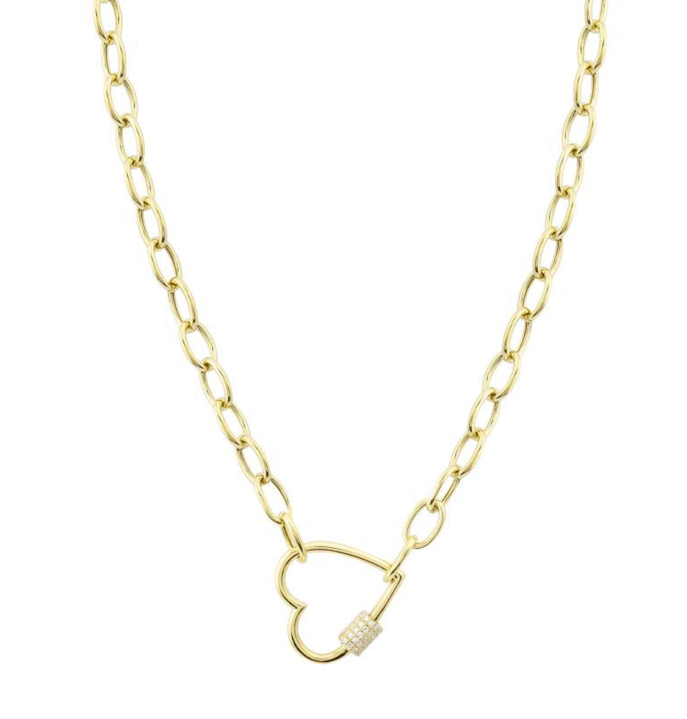 Heart Clasp Link Chain Necklace