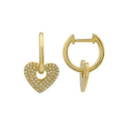 Heart Diamond Huggie Earrings