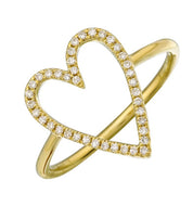 Open Heart Diamond Ring