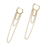 Huggie Drop Chain Earrings