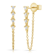 Diamond Drop Chain Earrings